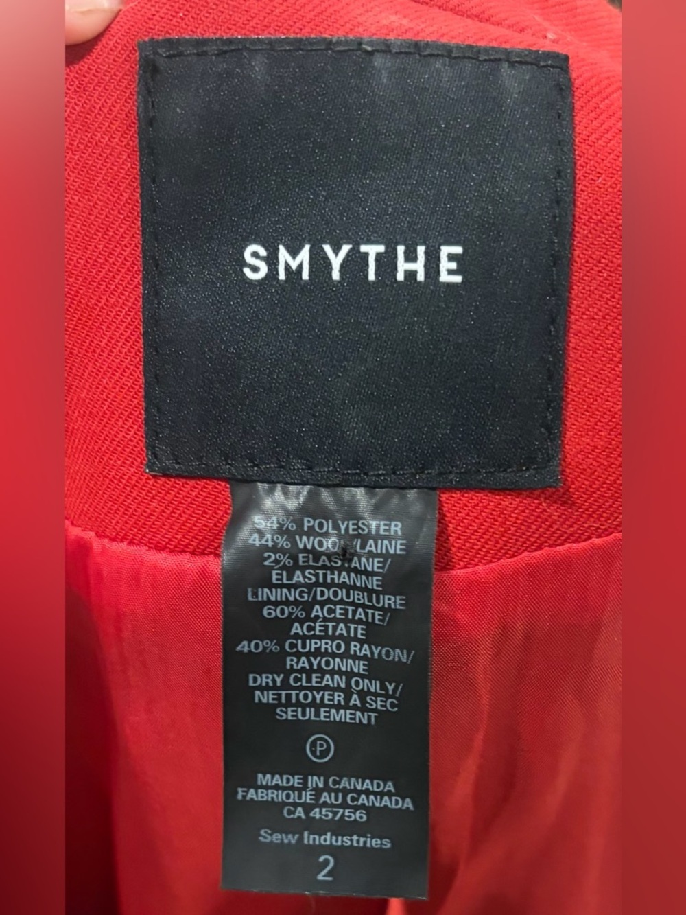 Smythe Not A DB Blazer Brick Red Wool Blend Size 2 Tailored Jacket - Picture 3 of 11